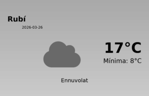 AEMET: El temps per a Rubí – 26 de Març de 2026