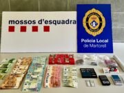 Un gos policia caça un presumpte narco a Martorell: cocaïna, haixix i una muntanya de diners al domicili