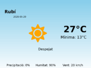 AEMET: El temps per a Rubí – 20 de Maig de 2026