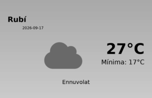 AEMET: El temps per a Rubí – 17 de Setembre de 2026